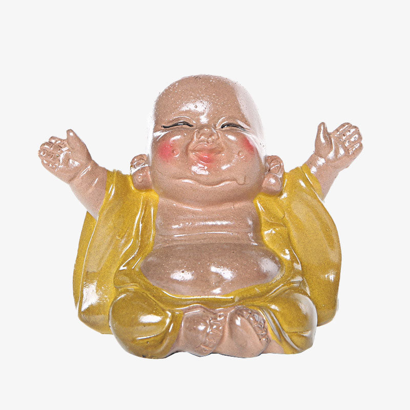 Color Changing Laughing Buddha Tea Pet – Durable non toxic resin, food safe tea table figurine