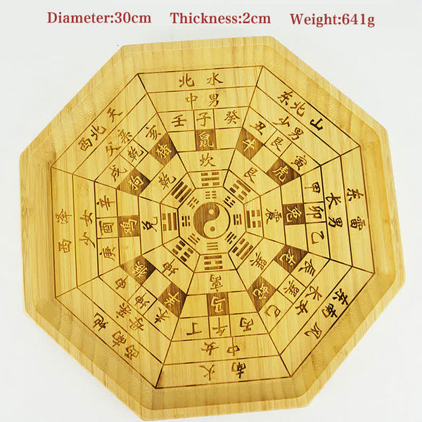 Feng Shui Bamboo Bagua Map – Stacked octagonal boards, bamboo feng shui compass set