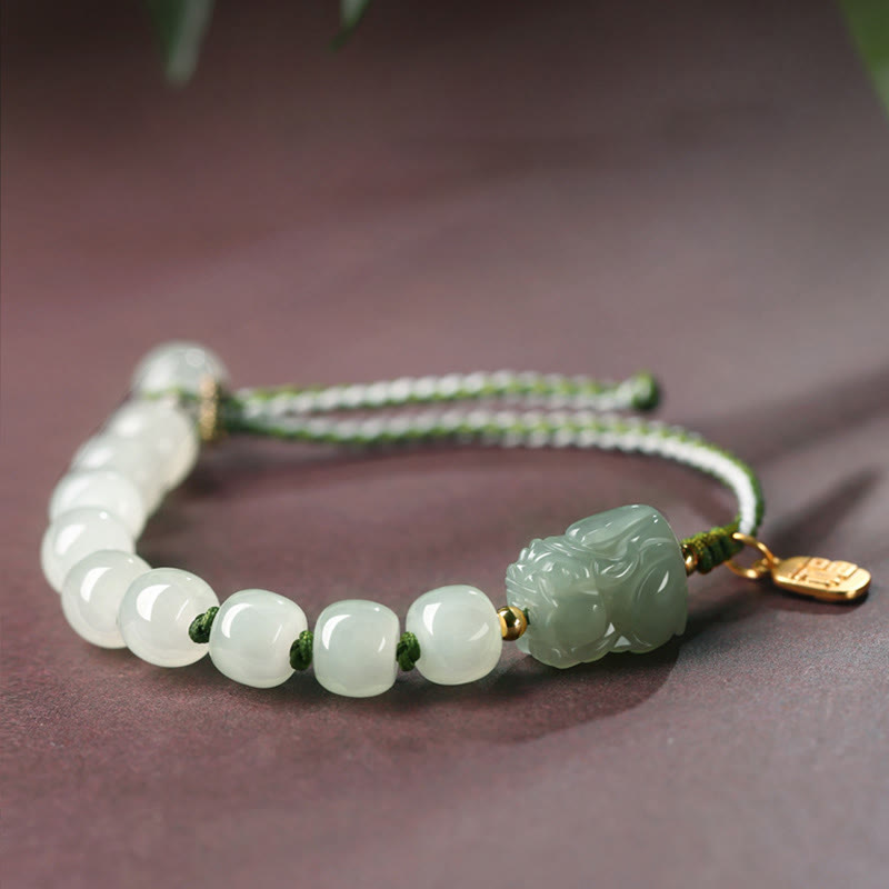 Natural Hetian Jade PiXiu Fu Character Bracelet, image 5, healing bracelet