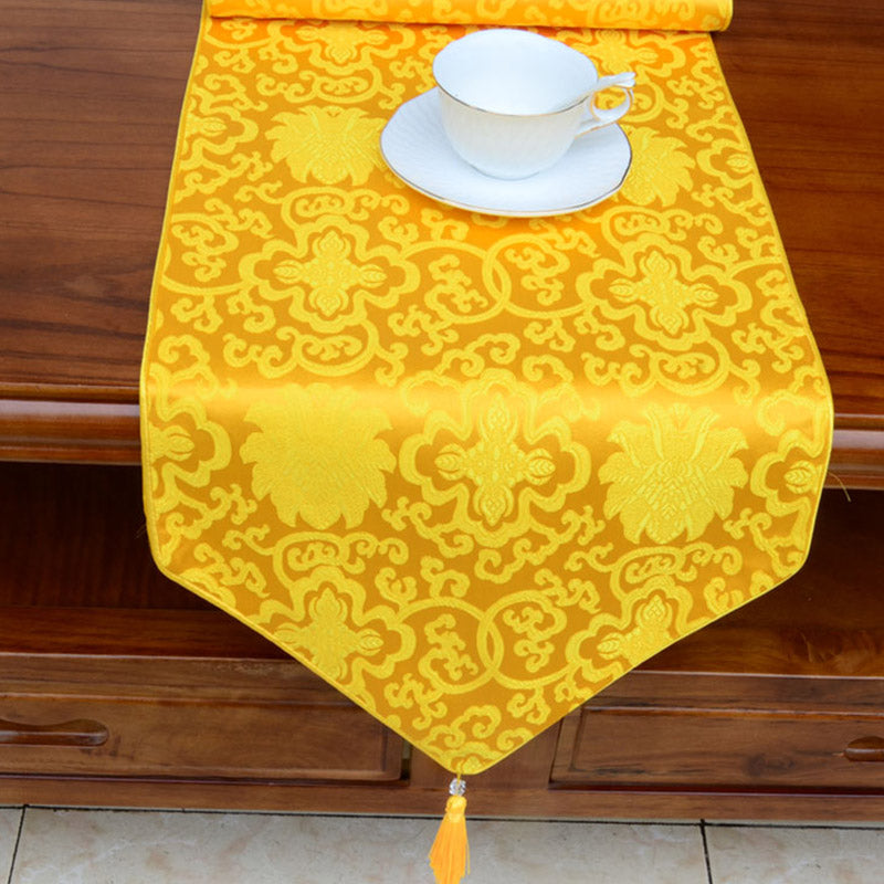 Tibetan Dragon Vajra Jacquard Altar Table Runner | Luck