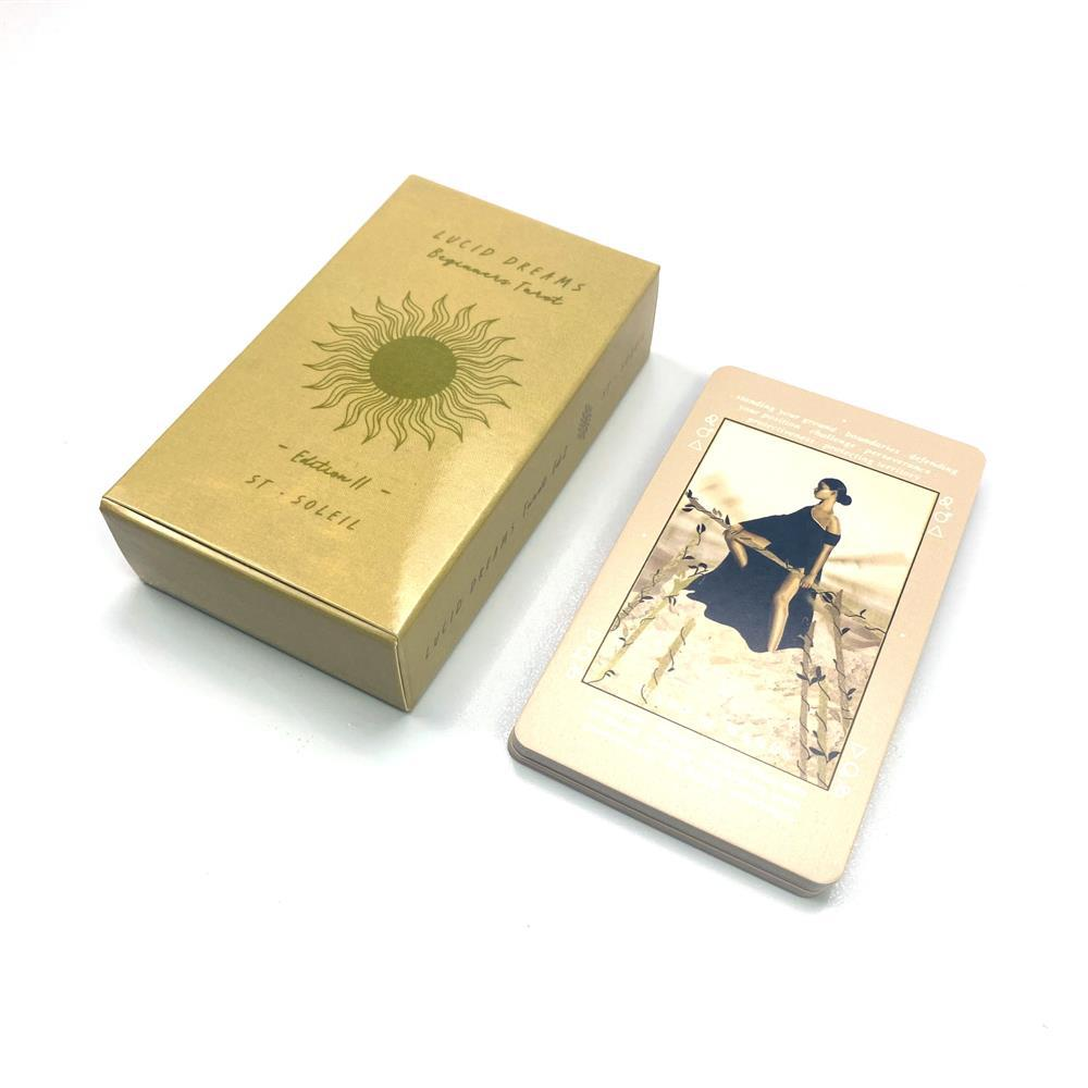 Trendy Tarot Deck – Cards on decorative cloth with mystical atmosphere, trendy oracle fortune deck