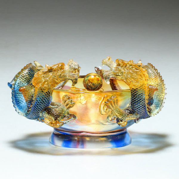 Chinese Zodiac Dragon Liuli Crystal Art Piece