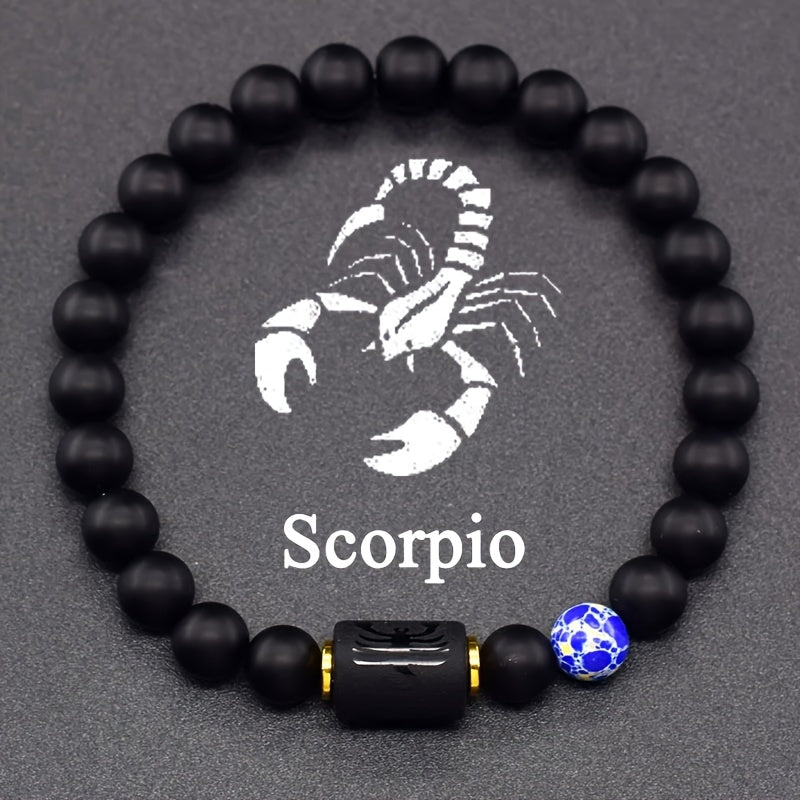 Zodiac Sign Bracelet – Scorpio with blue lapis accent and scorpion symbol charm, intensity