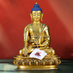 Shakyamuni Compassion Copper Buddha Statue Home Decoration – bronze Shakyamuni meditation pose front, copper spiritual decor