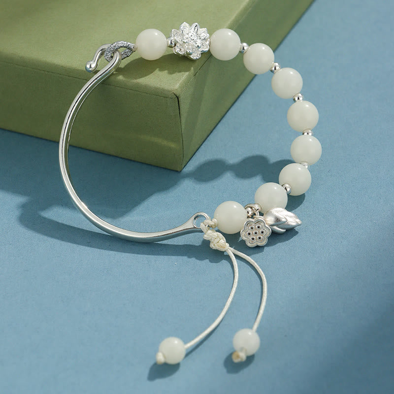 Bodhi Seed Butterfly Lotus Bracelet – Back view carved patterns, Buddhist luck charm