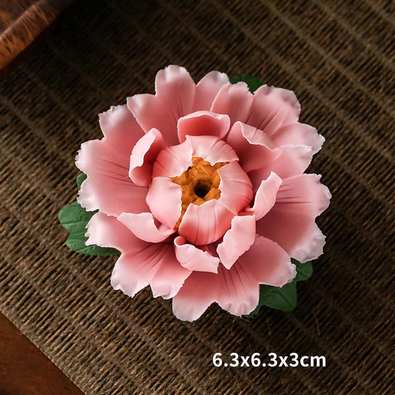 Tibetan Lotus Ceramic Incense Burner | Blessing & Meditation Décor