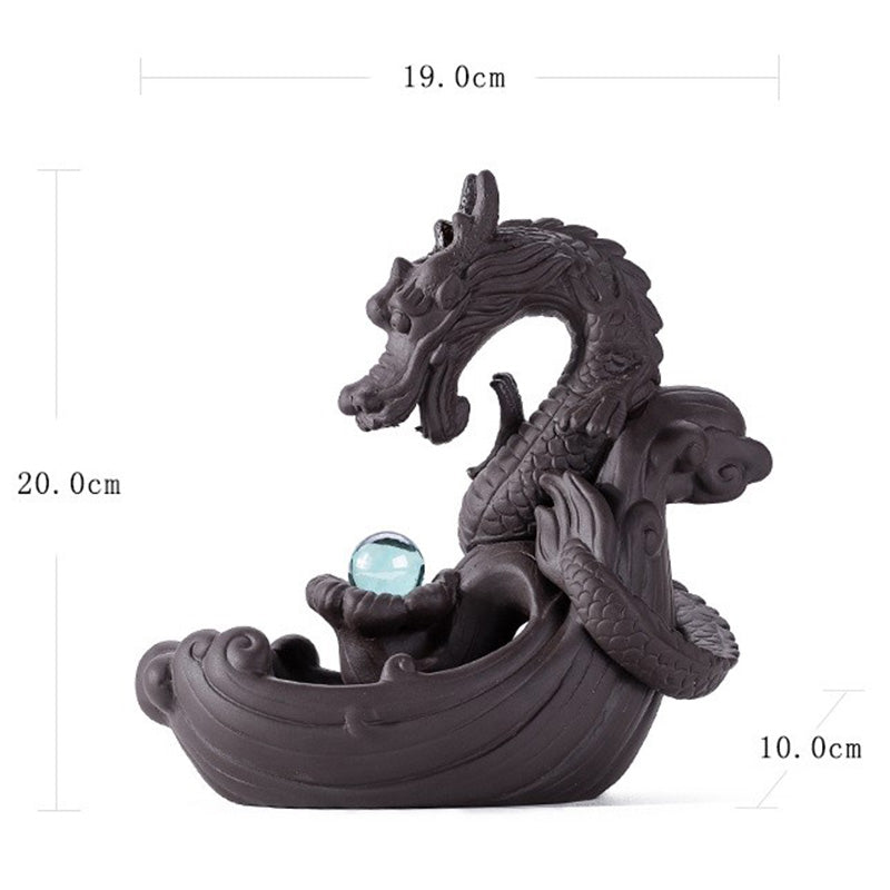 Dragon Incense Burner - Colorful backflow incense cones with smoke pool effect, Aromatherapy