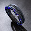 Evil Eye Tiger Eye Bracelet – Multilayer blue beaded leather bracelet with nazar evil eye, dark backdrop