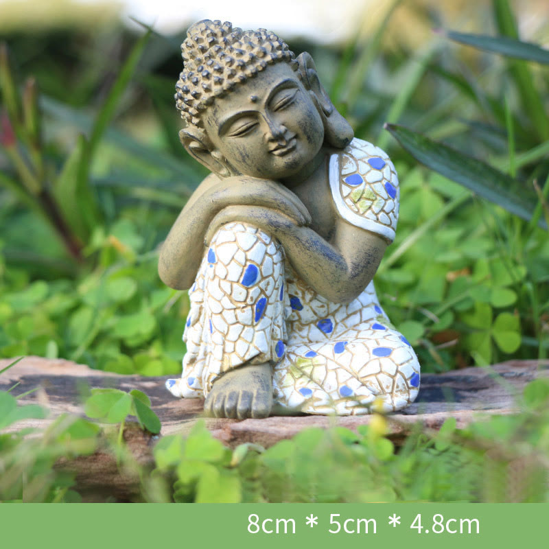 Yellow Jambhala Copper Buddha Statue – antique patina finish texture, vintage copper look