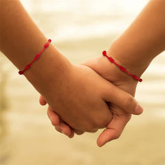 4Pcs Evil Eye Red String – Red woven cord bracelet with evil eye charm, protection jewelry gift