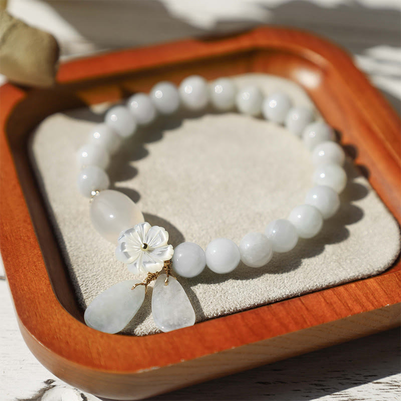 Natural White Jade Luck Bracelet, image 3, healing bracelet