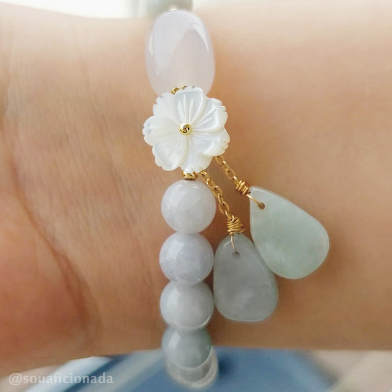 Natural White Jade Luck Bracelet, image 7, healing bracelet