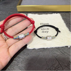 Blessing Red String Couple Bracelets, Protection Amulet Zodiac Year Handmade Woven Rope Cord