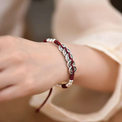 Trendy Chinese Zodiac Red String Bracelet, Five Emperor Coins & Safety Knot, Handmade