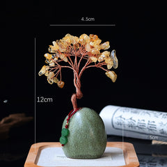 Citrine Money Tree – Yellow citrine with size dimensions, small wealth tree