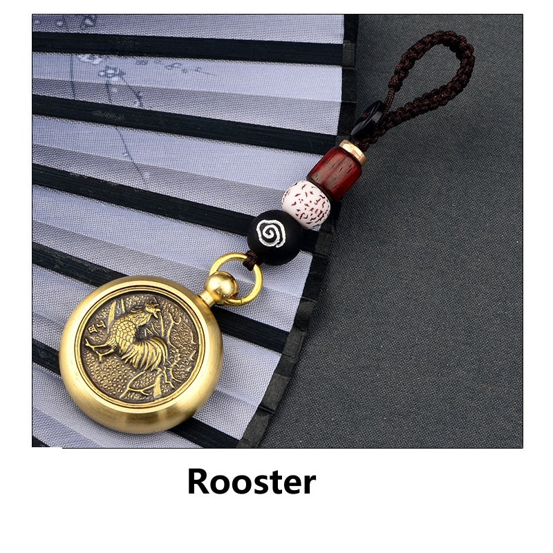 Lucky Brass Zodiac Keychain – ROOSTER, image 10, lucky charm