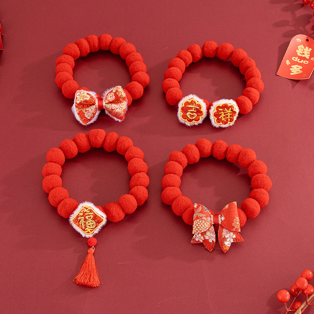 CNY Lucky Character Tassel Pet Collar – Love / S 15-20CM, image 7