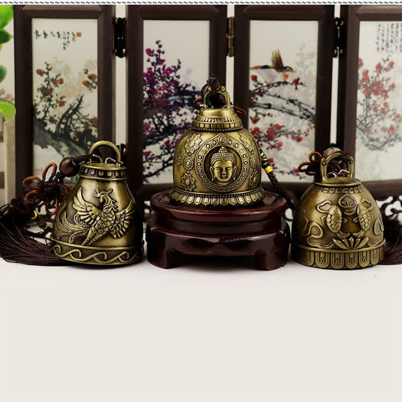 Feng Shui Wind Chime Bell – Five hollow tubes aligned with om mantra engravings, zen garden chime