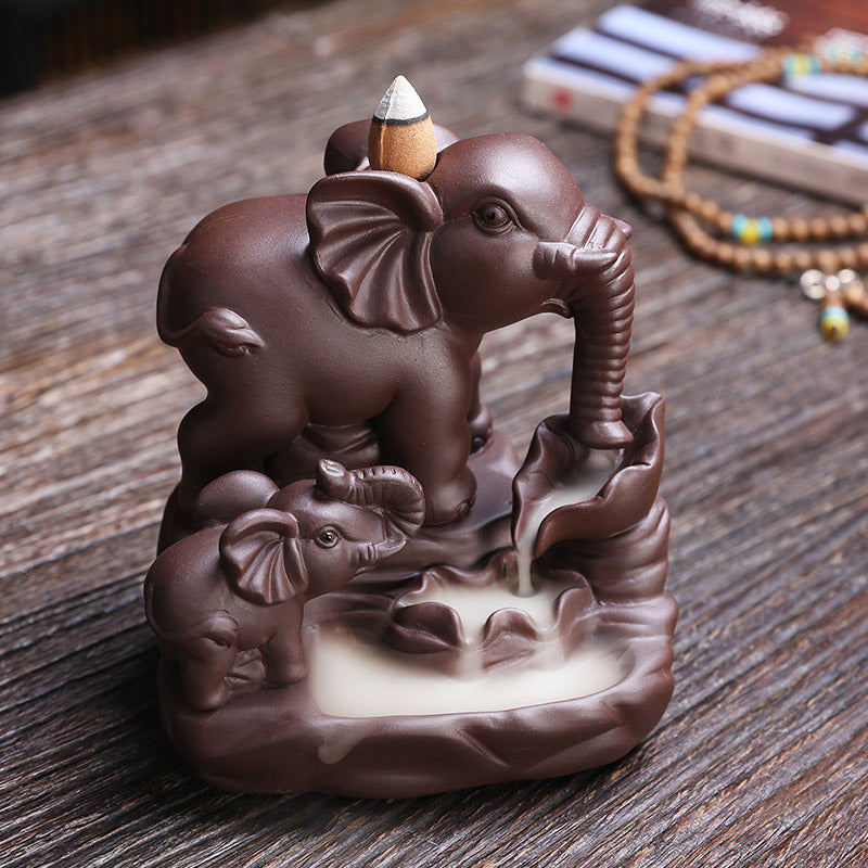 Elephant Purple Clay Backflow Incense Burner Zweitbild