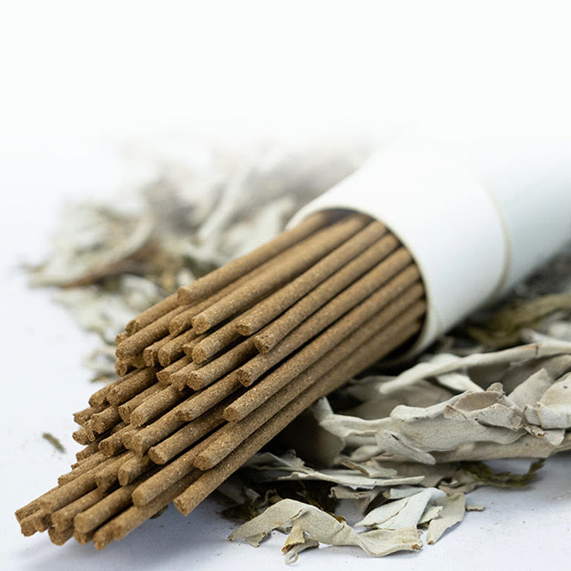 White Sage Incense Sticks - sticks from plain white tube, calming