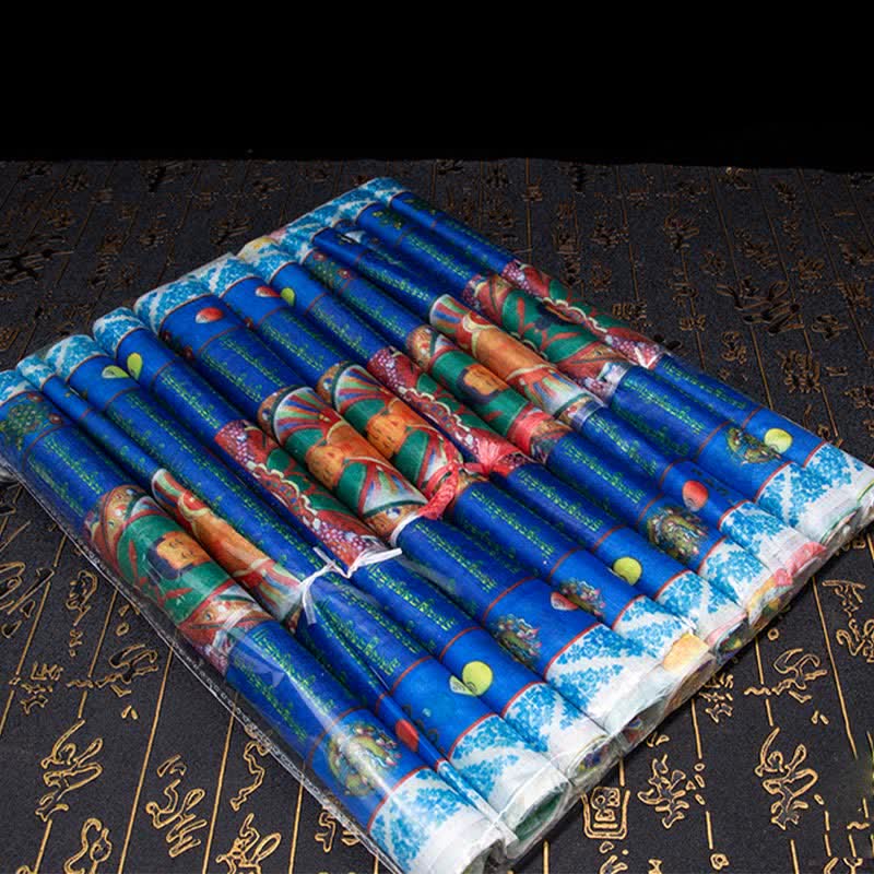 Tibetan Prayer Flag 5 Colors Windhorse Outdoor – Intricate woodblock style prints of deities and seed syllables, art