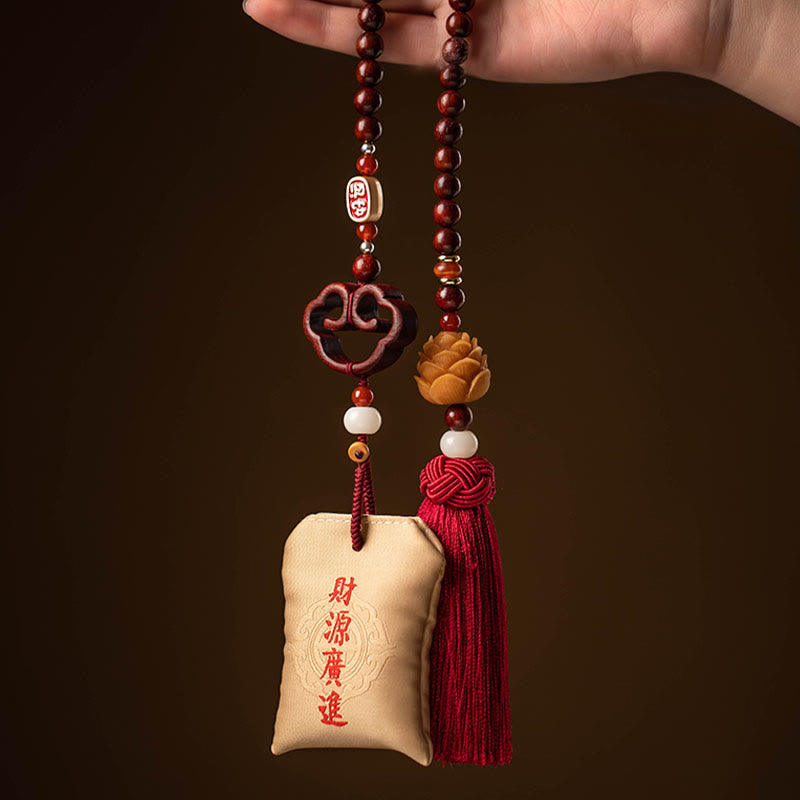 Colgante para coche de cinabrio de sándalo rojo | Protección