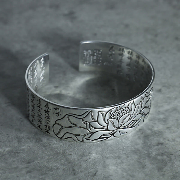 Tibetan Lotus White Copper Bracelet