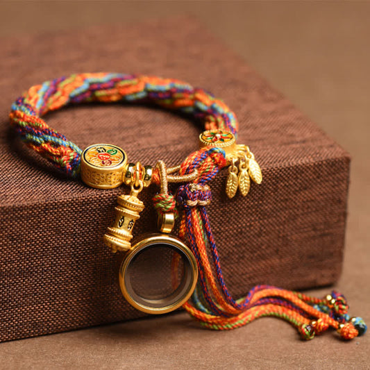 Om Mani Padme Hum Dreamcatcher Reincarnation Bracelet, image 1, healing bracelet