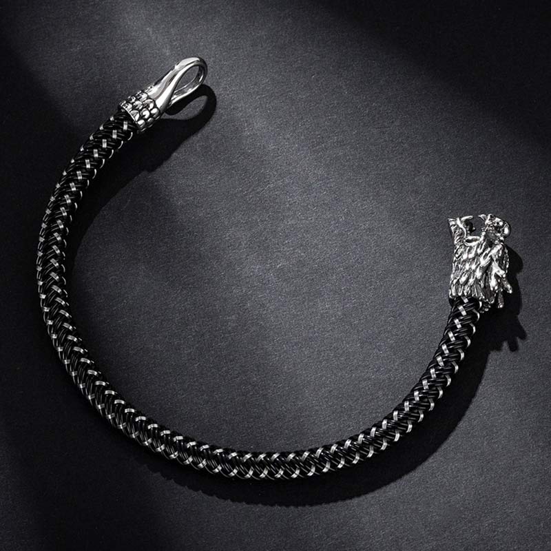 Dragon Protection Bracelet - Opposing dragon heads in open arc, Distinctive