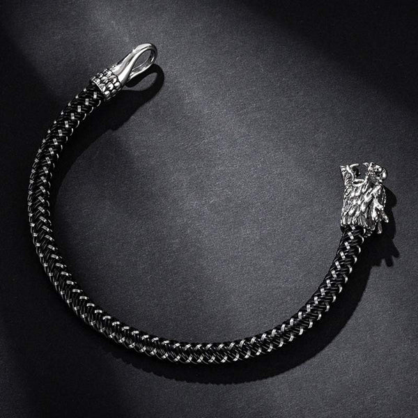 Dragon Protection Bracelet - Opposing dragon heads in open arc, Distinctive