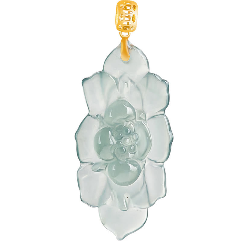 Natural Jade Lotus Prosperity Necklace Pendant | Abundance