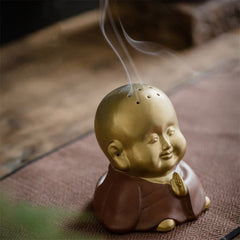 Healing Incense Burner Buddha – ceramic craftsmanship smoke friendly, spiritual home aroma decor