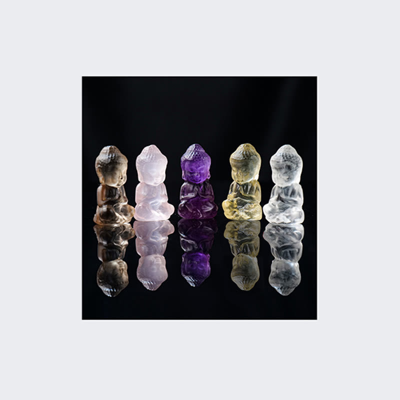 Crystal Buddha Necklace Amethyst Citrine Healing Pendant Spiritual Decoration – iridescent reflecting light, mystical aura je