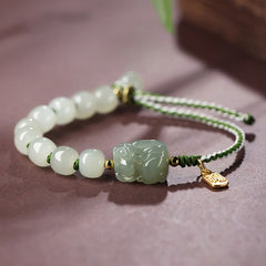 Natural Hetian Jade PiXiu Fu Character Bracelet, image 1, healing bracelet