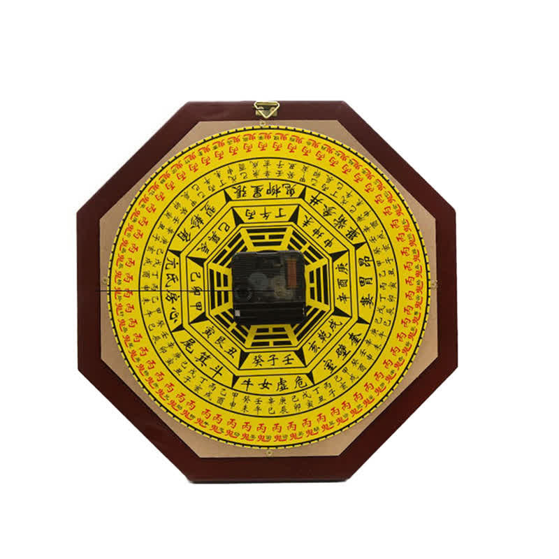 Feng Shui Bagua Peach Wood Wall... – Metal corner accents with brass hanger, feng shui