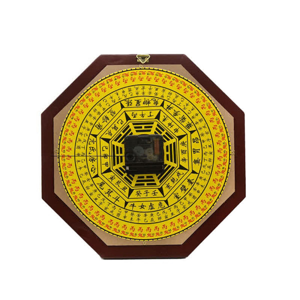 Feng Shui Bagua Peach Wood Wall... – Metal corner accents with brass hanger, feng shui