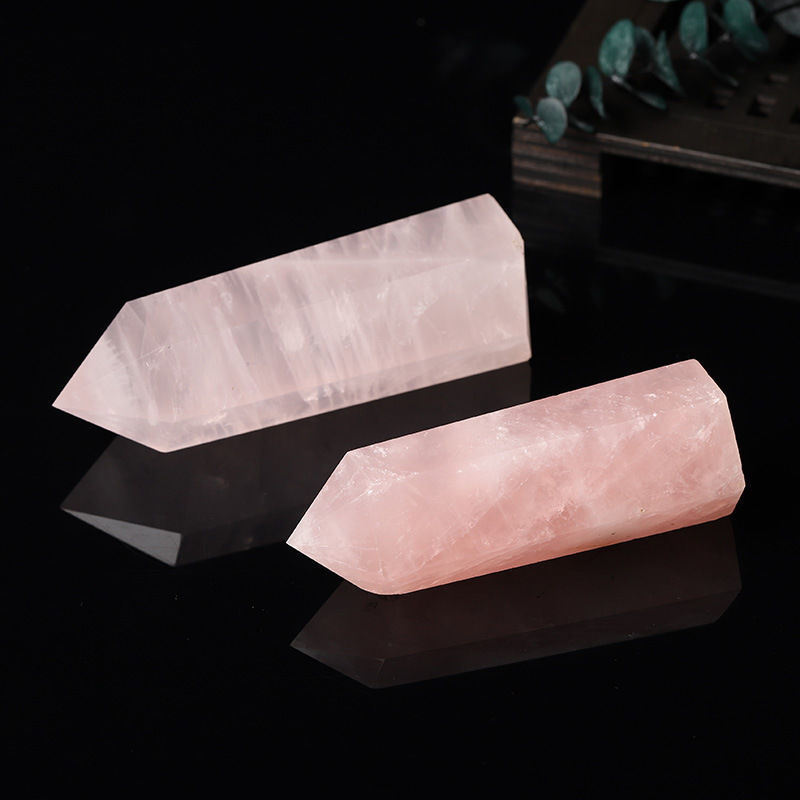 Rose Quartz Crystal Pillar – 8-9cm, lifestyle shot