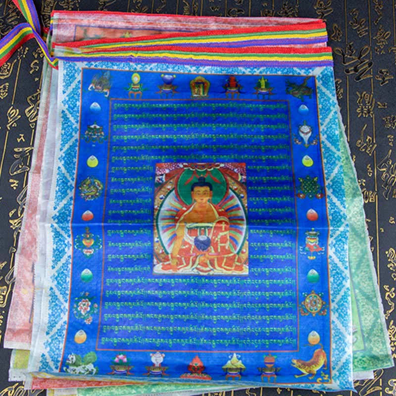Tibetan Prayer Flag 5 Colors Windhorse Outdoor – Weatherproof fabric flags with rich saturated dyes, long lasting outdoor
