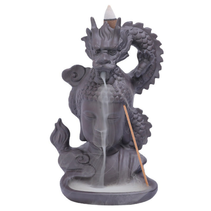 Dragon Buddha Incense Burner - Detail of dragon claws and scales, Chinese art incense holder