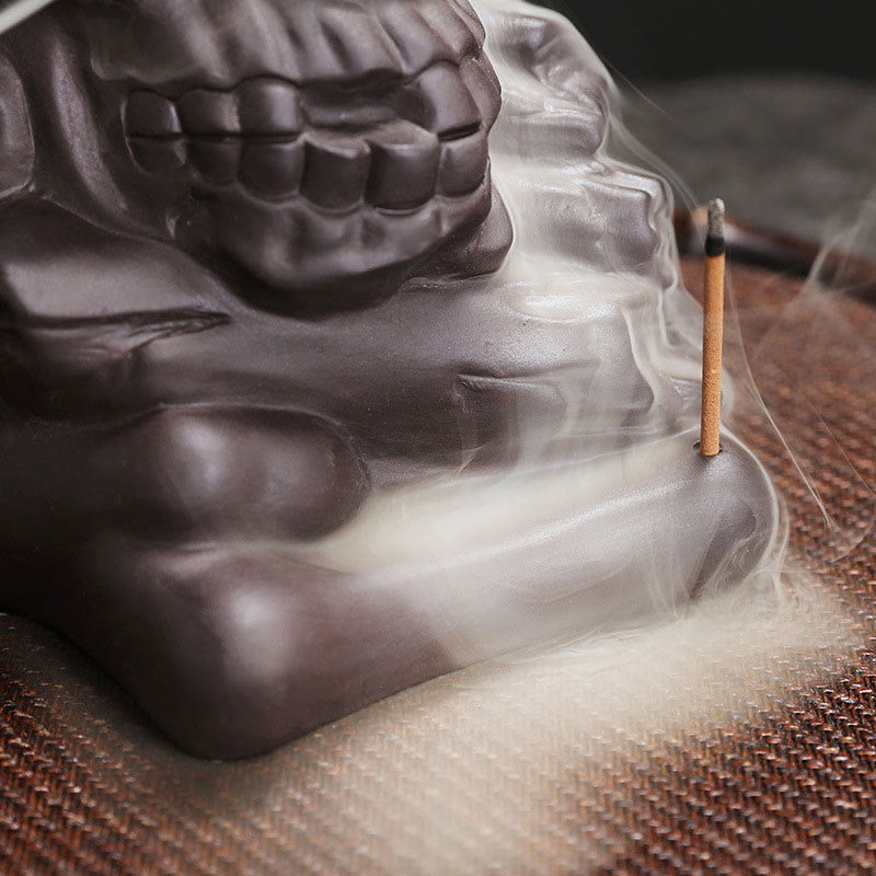 Skull Head Purple Clay Incense Burner