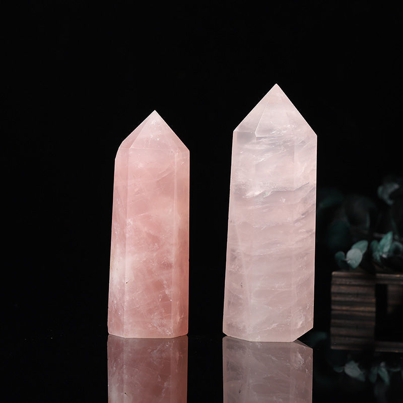 Rose Quartz Crystal Pillar – 5-6cm, angled view