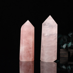 Rose Quartz Crystal Pillar – 5-6cm, angled view