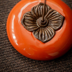 Persimmon Ceramic Incense Burner | Meditation Healing & Zen Decor