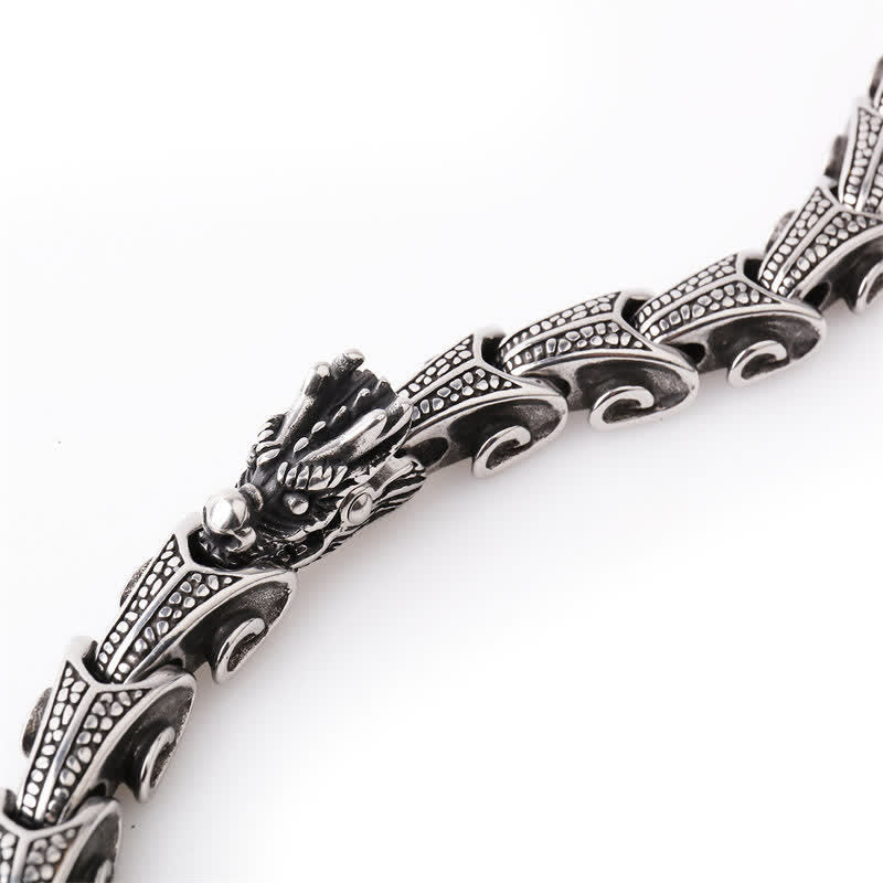 Dragon Necklace Bracelet Set - Dragon bracelet with orb clasp and scrollwork, Success