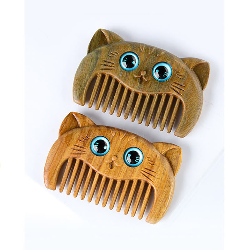 Green Sandalwood Cat Portable Comb, image 6