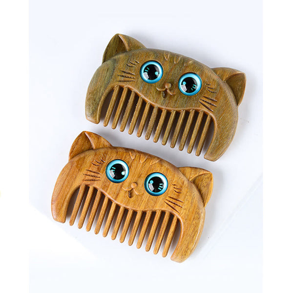 Green Sandalwood Cat Portable Comb, image 6