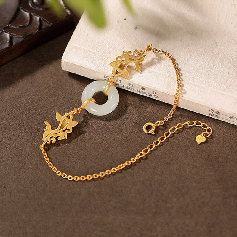 White Jade Koi Bracelet – side-by-side bead comparison showing uniform size and color consistency