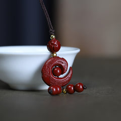 Vermilion Cinnabar Phone Charm, close-up detail