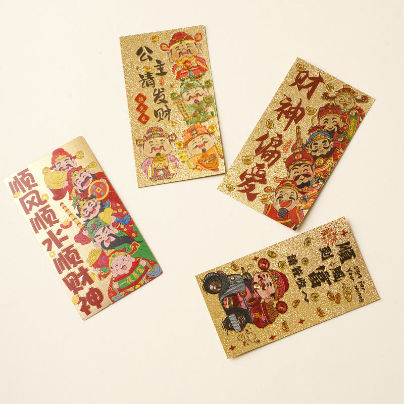 Gold leaf fortune phone sticker on smartphone back