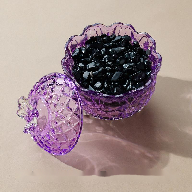 Crystal Energy Purification Demagnetization Bowl – Purple Bowl / Obsidian, image 8
